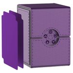 MIXPOET Deck Box compatible with MTG Cards, Trading Card Case with 2 Dividers per Holder, Large Size for up to 110 Cards (Core-Purple)