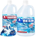 Epoxy Resin - 4L Crystal Clear Epoxy Resin Kit for Table Top, Art Casting, Wood Coating, Jewellery Making, Ornament, DIY Art &Craft, Low Odour, Non-Toxic, Self-Leveling, Non-Yellowing
