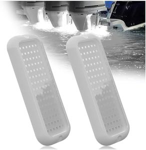 Goldlife B5 Underwater Boat Lights, Blue 2x3000LM DC10-30V IP68, White Shell & Clear Lens, Marine Waterproof Lights for Yacht Boat Transom Pontoon Exterior Interior Deck Stern RV Fishing (B5-2)