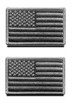 Zcketo 2 PCS United States of America USA Flag Patch Hook and Loop Embroidered National Emblem Patch for Football Billiards Team Work Clothes Jersey Backpack Caps Travel Tactical Military-Gray