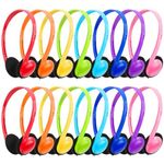 Wensdo 24 Pack Classroom Headphones Bulk for Kids School Class Set Headphones for Students Teens Toddler Childern and Adult (Multi Colors)