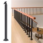 MM MELISEN Indoor Stair Railing Kits, Black Metal Baluster Posts, with 270° Adjustable Railing Spindles, for Steps, Balconies, Staircases, Decks, Patio Stairs and Outdoor Decor. (Height: 37.4 in)