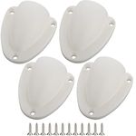 4 Pcs Nylon 2-1/2" Marine Wire Cable Vent Cover, Clamshell Vent for Boat, Smooth Edge Thickness 1/8", Wire Vent Cover, Clamshell Vent, Free Installation Screws, White