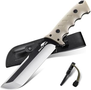SMITH CHU Outdoor Couteau de survie en acier D2 avec fourreau Full Tang Couteau de chasse Lame fixe Couteau Bushcraft tranchant Cadeau pour hommes