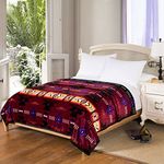 Southwest Design (Navajo Print) King Size Supersoft Reversible Blanket (Burgundy)