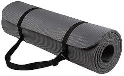 BalanceFrom All Purpose 1/2-Inch Extra Thick High Density Anti-Tear Exercise Yoga Mat with Carrying Strap, Gray