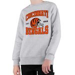 Junk Food Clothing x NFL - Cincinnati Bengals - Team Helmet - Kids Crewneck Fleece Sweatshirt for Boys and Girls - Size X-Large