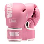 FIVING Pro Style Boxing Gloves for Women, PU Leather, Training Muay Thai,Sparring,Fighting Kickboxing,Adult Heavy Punching Bag Gloves Mitts Focus Pad Workout for Ladies (New Pink, 12oz)