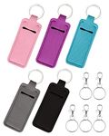 Chapstick Holder Lip Balm Sleeve Pouch Chapstick Holder With Clip Lipstick Lip Gloss Holder With Hook Accessory (5pcs)