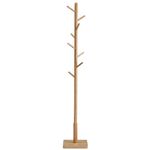 VASAGLE Coat Rack, Solid Wood Coat Stand, Free Standing Hall Coat Tree with 8 Hooks for Coats, Hats, Bags, Purses, for Entryway, Hallway, Rubberwood Hooks and Pole, Natural Beige RCR010N01