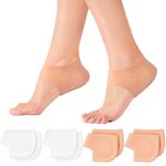 4 pairs Silicone Heel Protectors, heel cushions for back of heel, Breathable Gel Heel Pads Cups for Plantar Fasciitis Relief, Heel Pain, Dry Cracked, Achilles, Blister, heel pads for Men & Women