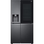 LG InstaView ThinQ American Fridge Freezer With Plumbed Ice And Water Dispenser - Matte Black