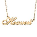 HUAN XUN Personalized Custom Initial Pendant Name Necklaces for Women Girls in Gold Silver, Stainless Steel, stainless-steel