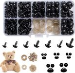 Tusmad 270 PCS Safety Eyes and Noses for Amigurumi, Stuffed Crochet Eyes with Washers, Craft Doll Eyes and Nose for Teddy Bear Crochet Toy Stuffed Doll and Plush Animal Gifts (270 PCS Safety Eyes)