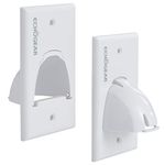 ECHOGEAR White in Wall Cable Hider for Wall Mount TV - Single Gang Pass Through Pair with Drywall Brackets Included - Manage 8 Low Voltage Cords Behind The Wall - Quick Install with Wall Template