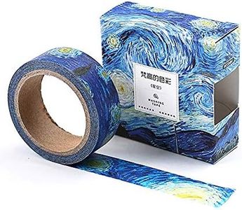 Colorful Van Gogh's Color Washi Tape, Doraking Van Gogh's Works Decorative Washi Tape for Scrapbooks, Planners, Gift Wrapping(The Starry Night, 1Roll/Box)
