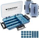 THKFISH Fishing Tackle Box 3600 Tackle Tray Floating Fishing Lure Box Storage Organizer Small Plastic Box with Adjustable Dividers,Sun-Proof 2PCS
