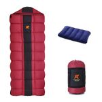 Rocksport Karakoram Sleeping Bag for Adults (-5°C to +5°C, Maroon) | Winter Sleeping Bag for Men & Women | Reliance Hollow Fibre, Lightweight, Compact & Waterproof Camping Sleeping Bag