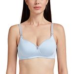 Triumph International Women's Synthetic Padded Wire Free Full Coverage Bra Blue