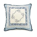 MODERN HEIRLOOM Blue Floral Bedspread, 16" Square Pillow