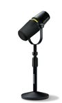 Shure MV7+ Podcast Microphone with Stand. Enhanced Audio, LED Touch Panel, USB-C & XLR Outputs, Auto Level Mode, Digital Pop Filter, Reverb Effects, Podcasting, Streaming, Recording - Black