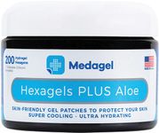 Medagel Hexagels Plus Aloe Vera - Hydrogel Pads Protection & Treatment | Blister Prevention | Instant Cooling and Soothing Relief of Skin Irritations | 200ct Hexagon Pads (Original Formula)