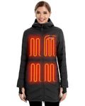 Venustas Women's Long Heated Down Jacket with Battery, 90% Duck Down Quilted Heated Puffer Jacket for Outdoor Camping Skiing