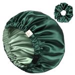 YANIBEST Satin Bonnet Silk Bonnet Hair Bonnet for Sleeping Satin Cap Extra Large Reversible for Women Curly Natural Hair Grey Sage