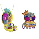 Polly Pocket Tropicool Pineapple Wearable Purse Compact, GKJ64 & Corgi Cuddles Compact with Pet Hotel Theme, Micro Polly & Shani Dolls, 2 Dog Figures, Surprise Reveals, Gift for Ages 4Y+, GTN13