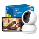 Tapo Pan/Tilt Smart Security Camera, Baby Monitor, Indoor CCTV, 360° Rotational Views, Works with Alexa&Google Home, 1080p, 2-Way Audio, Night Vision, SD Storage, Device Sharing (Tapo C200)