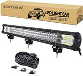 AUXTINGS 72cm 28 inch 396W LED Light Bar Triple Row Spot Flood Combo Beam Off Road Lights Waterproof Work Lighthouse with Wiring for Truck Jeep SUV ATV UTV Boat Lights, 12V 24V