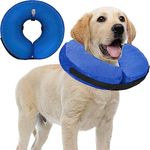 Protective Inflatable Collar for Dogs and Cats, Yuandream Soft Pet Recovery Collar Adjustable Dog Cone Collar - Inflatable Basic Dog Collars for Recovery (Medium,Blue)