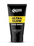 Beardo Ultraglow Face Wash for Men, 100ml | Aloe Vera Facewash that Enhances & Balances Skin Tone | Glowing & Radiant Cleanser for face with Menthol & White Lily