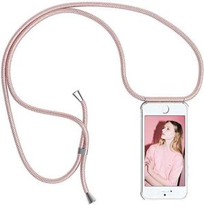Funda con Cuerda para iPhone 6/iPhone 6s, Carcasa Transparente TPU Suave Silicona Cover Case Cubierta con Colgante Ajustable Collar Correa de Cuello Cadena Cordón/Funda Colgante movil con Cuerda