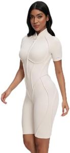 BetterMe Closed-Back Shorts Catsuit Ivory Medium