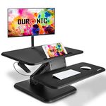 Duronic Standing Desk Converter DM05D12 Adjustable Sit Stand Desks Workstation Wood Height Adjusting Sitting Riser for Office Table PC Laptops Computer Monitor Screen Keyboard and Mouse