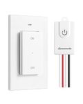 DEWENWILS Wireless Light Switch Kit 240V, No WiFi Wiring Required, Remote Control Light Switch for Lamps, 30M Range, Programmable, UKCA Certified, White