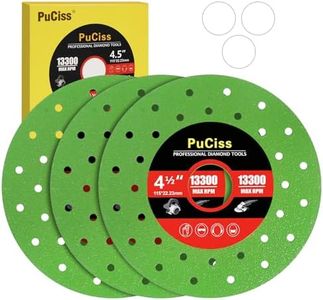 PuCiss 4-1/2 Inch Tile Cutter Diamond Saw Blades for Angle Grinder,7/8" Arbor Multi-Material Cut Off - Grinding Disc for Tile, Glass, Marble, Granite, Angle Grinder & Diamond Saw Blade - 3 Pack.