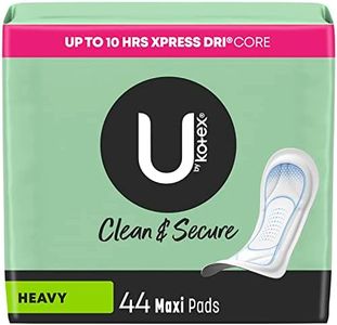 U by Kotex Clean & Secure Maxi Pads for women (Previously 'Security'), Heavy Absorbency, 44 Count (Pack of 1) (Packaging May Vary)
