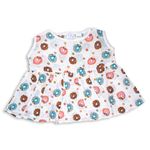 BAYBEE Organic Muslin Cloth Girls Frock for Baby | Baby Cotton Frock Sleeveless with Printed Design & Zip Lock | New Born Baby Clothes | Baby Summer Wear Girl Dress for 12-18 Months (Donut (XL)