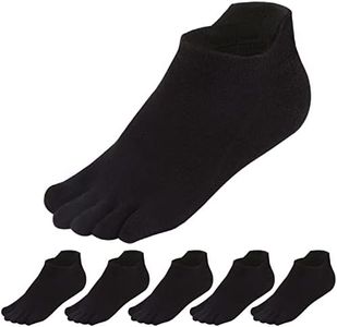 Toe Socks No Show Five Finger Socks Running Toe Socks for Men Women 6 Pack Black