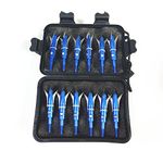 e5e10 Hunting Broadheads 100 Grain Archery Broadheads New Stell Broadheads + 1 pcs Black Broadhead Case Plastic Portable Case for Arrowheads (blue, 12pcs)