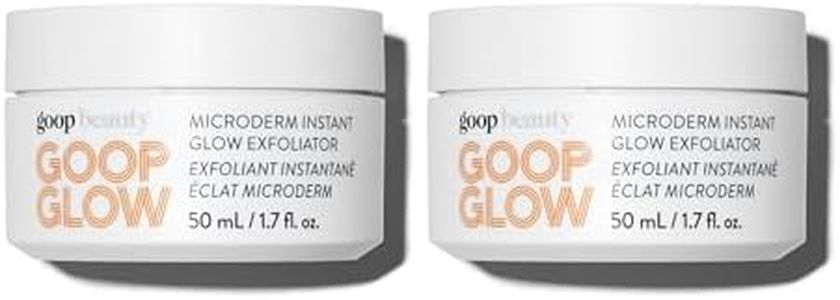 goop Beauty Microderm Face Exfoliator 2-Pack | At-Home Microdermabrasion with Glycolic Acid & Exfoliating Minerals | Smooths Skin Texture | Clean Face Scrub | Silicone & Paraben Free | 1.7 fl oz