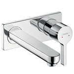 hansgrohe Metris S wall-mounted basin mixer tap, 225 mm spout, chrome