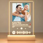 Personalised Birthday Photo Gifts for Women & Men, Customised Spotify Plaque with Photo, Custom Acrylic Music Photo Frames for Couple, Personalised Christmas Gifts for Her Him Best Friends