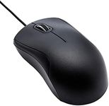 Amazon Basics 3-Button USB Wired Quiet Mouse – Standard, Black