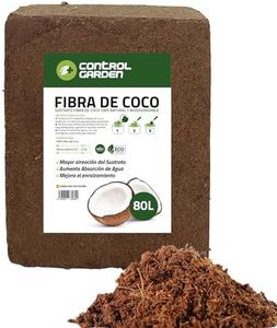 CONTROL GARDEN Sustrato Fibra de Coco 5kg 80L | Abono Plantas 100% Natural para Huertos, Terrarios y Cultivos | Substrato Semilleros Biodegradable