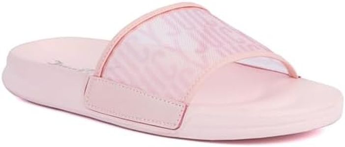 Juicy Couture Womens Wryter Womens Slide Sandals, Beach Sandals for women, Flip Flops Sandals, Pool Slides Shoes, Size 7 Blush