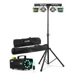 Beamz Max Partybar2 DJ Light Bar Disco Package with Stand, DMX Control, Sound Activation, Fog Machine & Protective Case – Portable Partybar for Events, DJs & Performances
