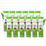 OZiva ACV Moringa For Weight Loss | 3-in-1 Fat Oxidation Formula I With Cinnamon & Guggul Extracts | No Maltodextrin, No Added Sugar | Green Apple,15 Effervescent Tablets, Green Apple (Pack of 12)